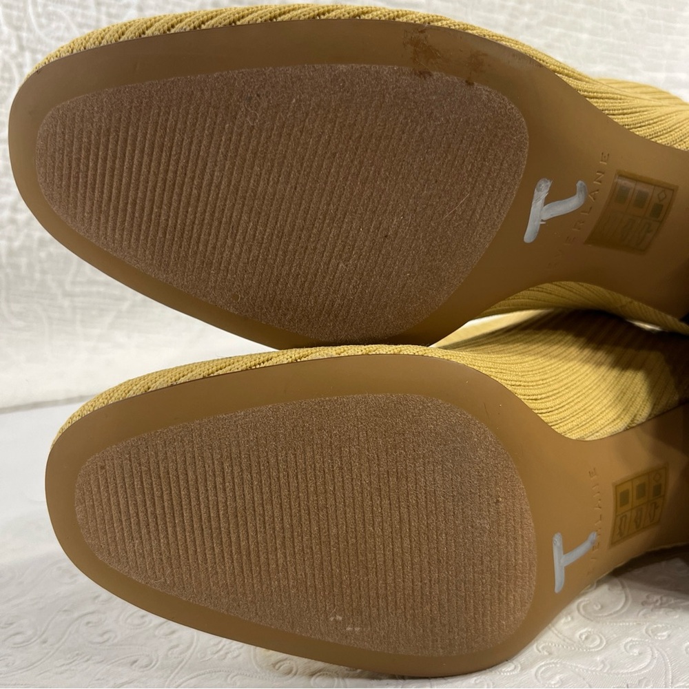 Everlane The Glove Boot Size 7 Yellow Ankle Ribbed Fabric Uppers 2 in Block Heel - Picture 11 of 16
